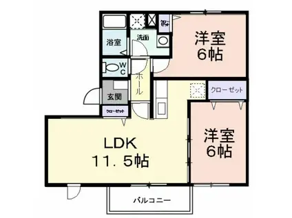 NEW ELDEM 若竹 III(2LDK/1階)の間取り写真