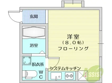 ファミールABE(ワンルーム/2階)の間取り写真