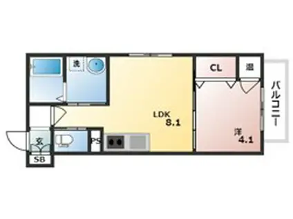 GRANDIR出来島(1LDK/3階)の間取り写真
