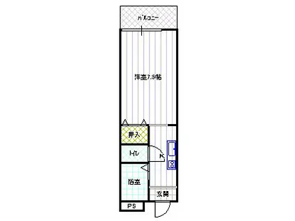 サンライズ柴田II(1K/2階)の間取り写真