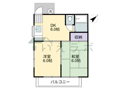 Tコーポ(2DK/2階)の間取り写真