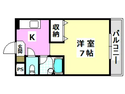 第35マンション(1K/3階)の間取り写真