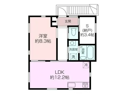 ヒュース深田台(1SLDK/2階)の間取り写真