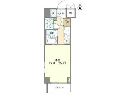 ルーブル上高井戸(1K/3階)の間取り写真