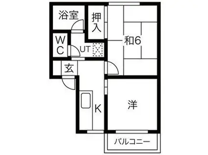 キャロルハイツ(2K/2階)の間取り写真