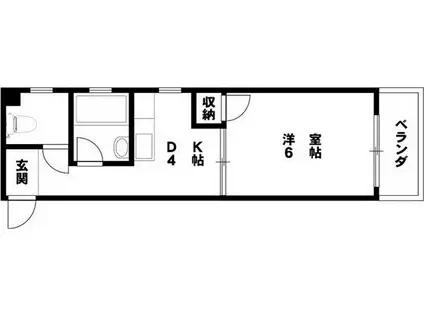 土佐堀ハイツ(1DK/2階)の間取り写真