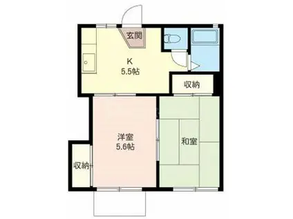 ハイツ坂本(2K/1階)の間取り写真