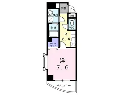 サンパティーク船橋(1K/5階)の間取り写真