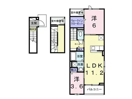 アグリヒルズ T(2LDK/3階)の間取り写真