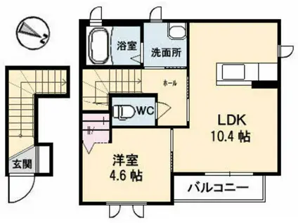 NSヒルズ(1LDK/2階)の間取り写真