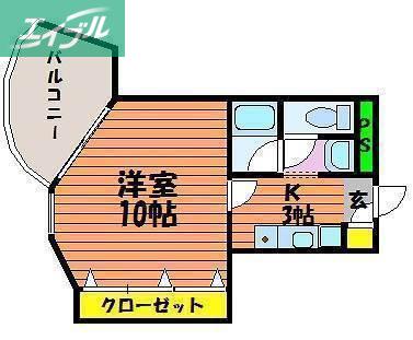 ルシェール(1K/5階)の間取り写真