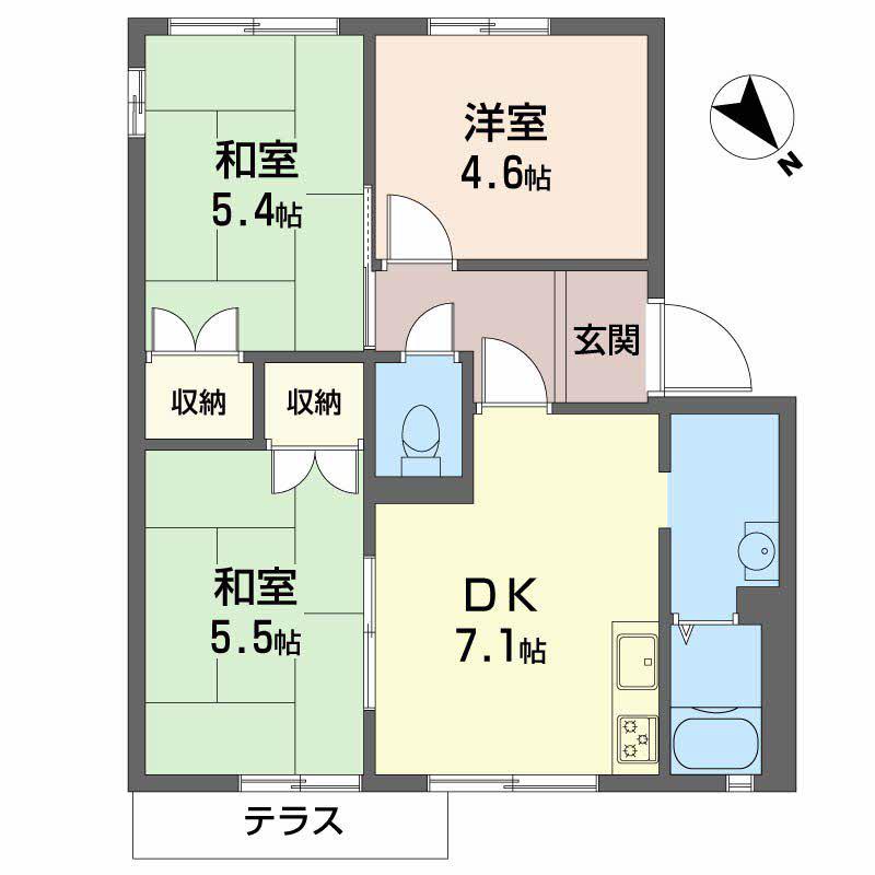 パロアルト(3DK/2階)の間取り写真