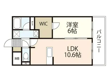 ベーネ宇品(1LDK/1階)の間取り写真