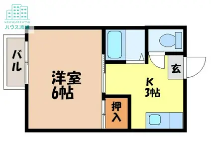 サニーヒル本河内(1K/1階)の間取り写真