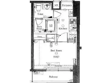 プリヴィレ―ジュ目黒南(1K/7階)の間取り写真