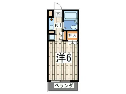 ガーデンヒルズ横浜(1K/5階)の間取り写真