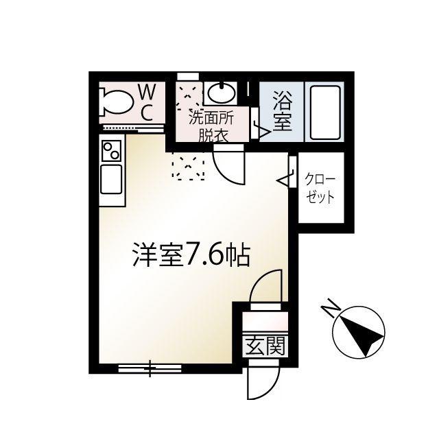 MQUARTO若葉II(ワンルーム/1階)の間取り写真