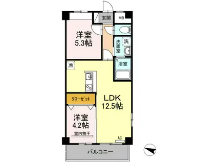 OTO寺家駅前(2LDK/4階)の間取り写真