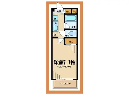 イーグルハイツ(1K/3階)の間取り写真