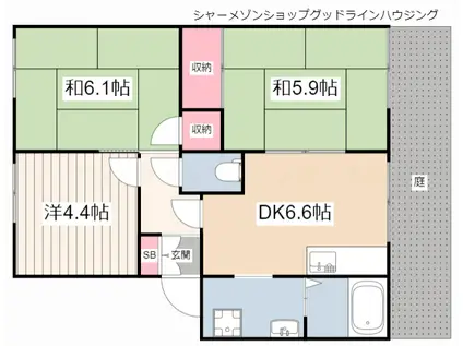 サンシティハイツA(3DK/1階)の間取り写真