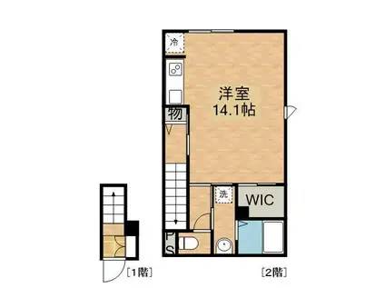 PRIMARY南仙北II(1K/2階)の間取り写真