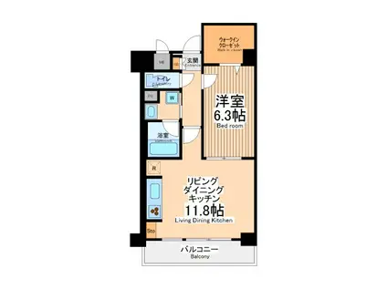 メゾンタナカ3(1LDK/1階)の間取り写真