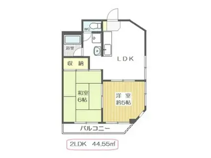 ツインコート(2LDK/10階)の間取り写真
