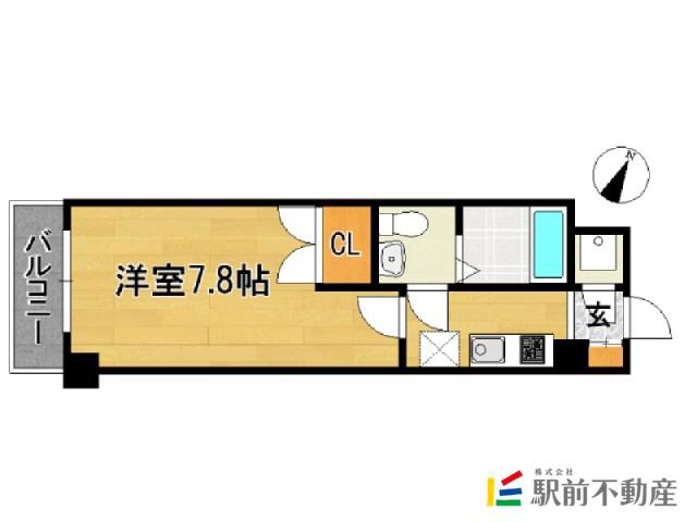 NO.67 BENEFIT 21 博多(1K/4階)の間取り写真