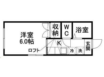 プランド旭ヶ丘(1K/1階)の間取り写真