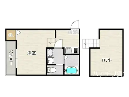 箱崎一丁目Bコーポ(1K/1階)の間取り写真