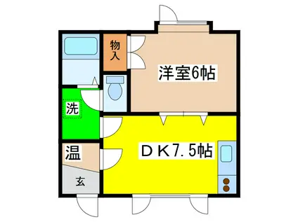 エステートインかれんと(1DK/1階)の間取り写真