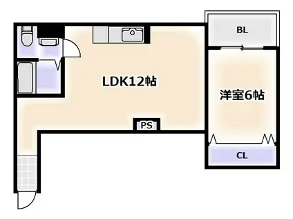 八阪ハイツ(1LDK/5階)の間取り写真