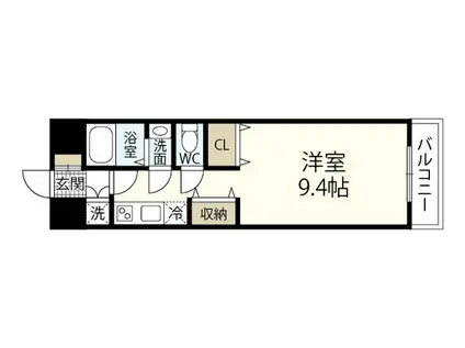 グラビスコート西原駅前(ワンルーム/6階)の間取り写真