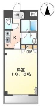 セントレア西深津(1K/2階)の間取り写真
