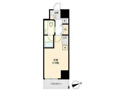 マリオン城西(ワンルーム/4階)の間取り写真