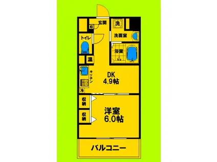 第18関根マンション(1DK/10階)の間取り写真