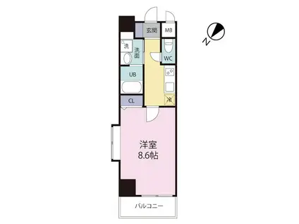 到津の杜 桜花(1K/2階)の間取り写真