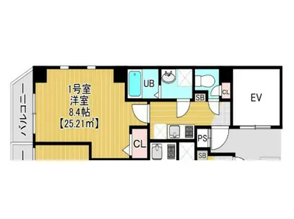 Mヒルズ(1K/2階)の間取り写真