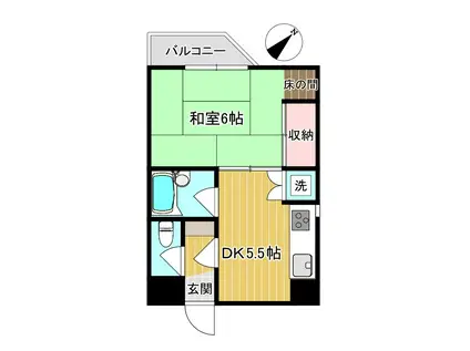 ダイアパレス栄町(1DK/4階)の間取り写真