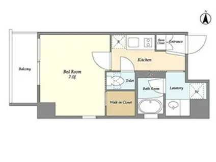 バウスフラッツ住吉(1K/6階)の間取り写真