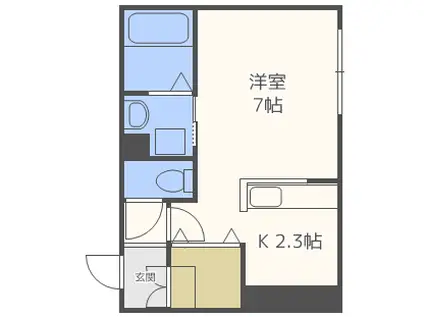 フランジュールあいの里(1K/1階)の間取り写真