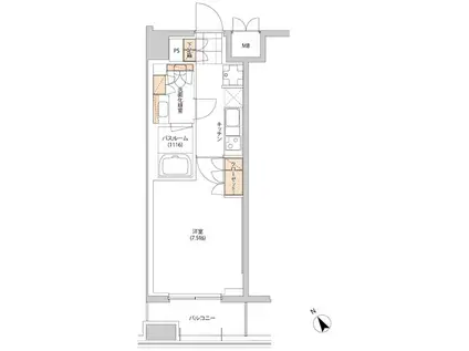 ヒューリック目白(1K/7階)の間取り写真