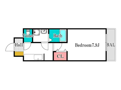 S-36(1K/1階)の間取り写真