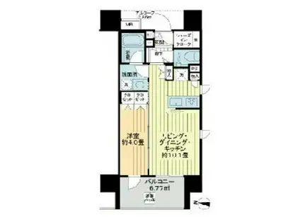 クレヴィア森下駅前(1LDK/6階)の間取り写真