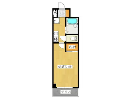 フローラ水山II(1K/2階)の間取り写真