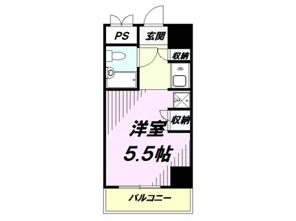 リビエール八王子(ワンルーム/4階)の間取り写真