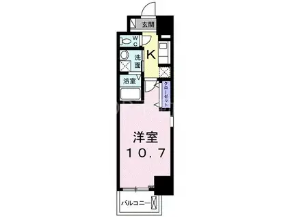 スアヴィス千葉(1K/3階)の間取り写真