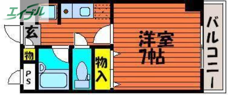 マローン新福(1K/5階)の間取り写真