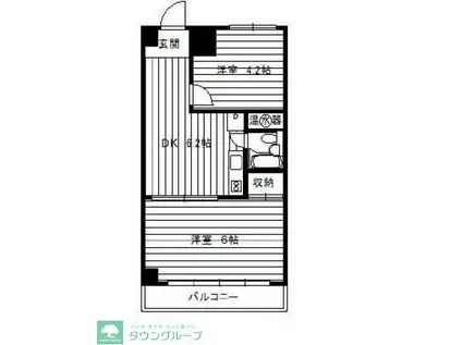 ジュウエル城西(2DK/3階)の間取り写真