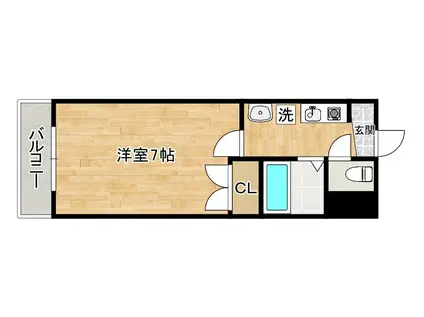 ビブレ江南(1K/7階)の間取り写真